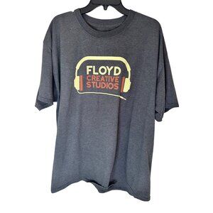 Hanes Beefy-T Floyd Creative Studios Graphic Tee 2XL Charcoal Gray Cotton Blend